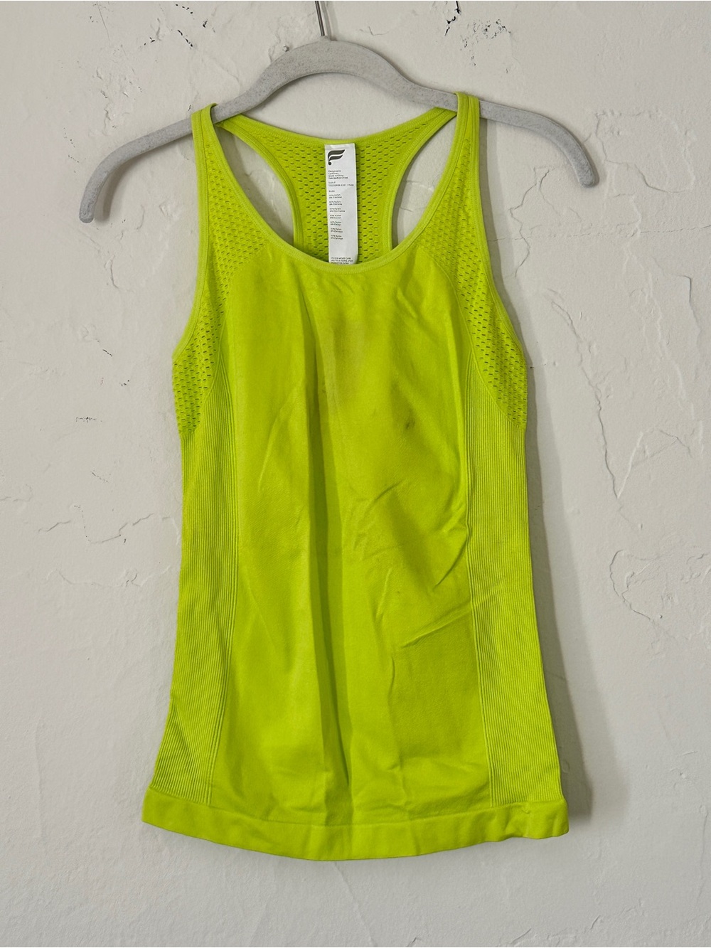 NWT Fabletics Seamless Racerback Tank Top in Citron